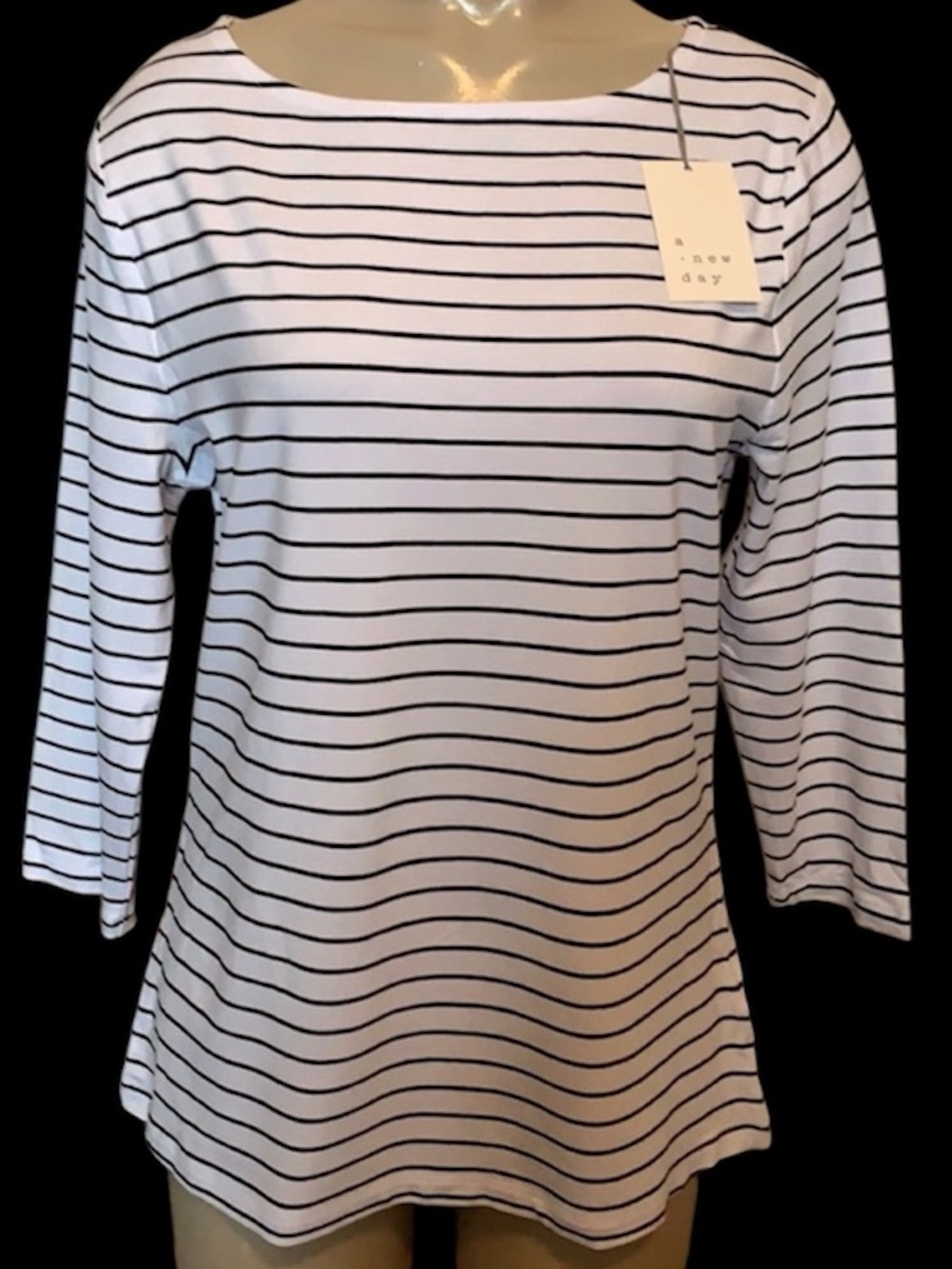 A New Day 3/4 Length Sleeve Striped Tee!